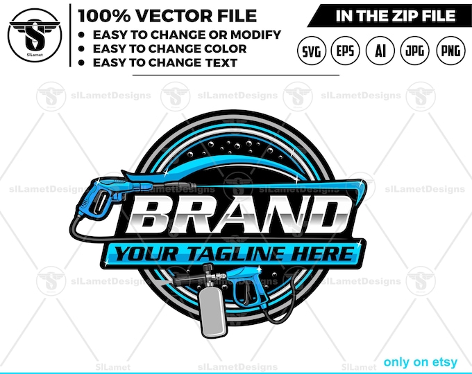 Pressure car wash logo - Pressure Wash car logo - car wash logo template - auto detailing car logo  - Car Detailing logo - car clean logo
