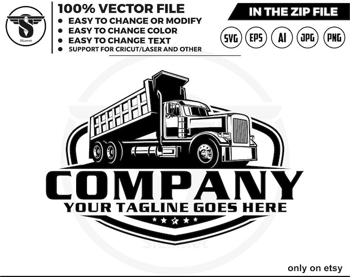 Dump Truck logo, Truck logo Svg, american dump truck logo, trucking logo, industry, heavy, machinery, industrial, equipment, construction