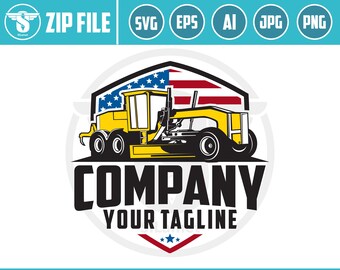 Motor Grader Operator SVG: America Logo Cut File (Digital Download)