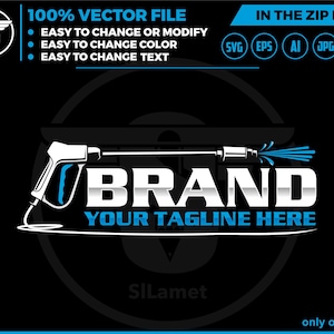 Pressure Wash logo - Wash House logo - house washing logo - wash logo - clean logo