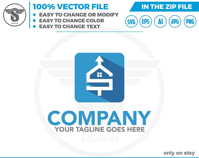 buying and selling houses logo - dolar house logo - money House Logo - Real Estate Logo - Logo Design Template - Real Estate Agent Logo,