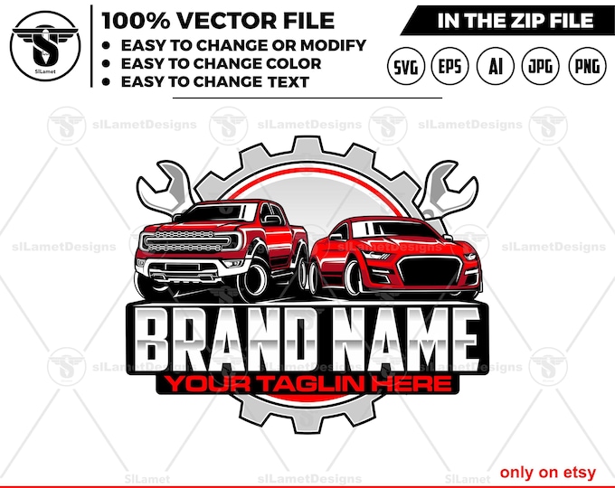 car repair logo template, car repair svg , auto fix logo, auto repair logo, car service logo, gear car logo, automotive logo SVG FILE