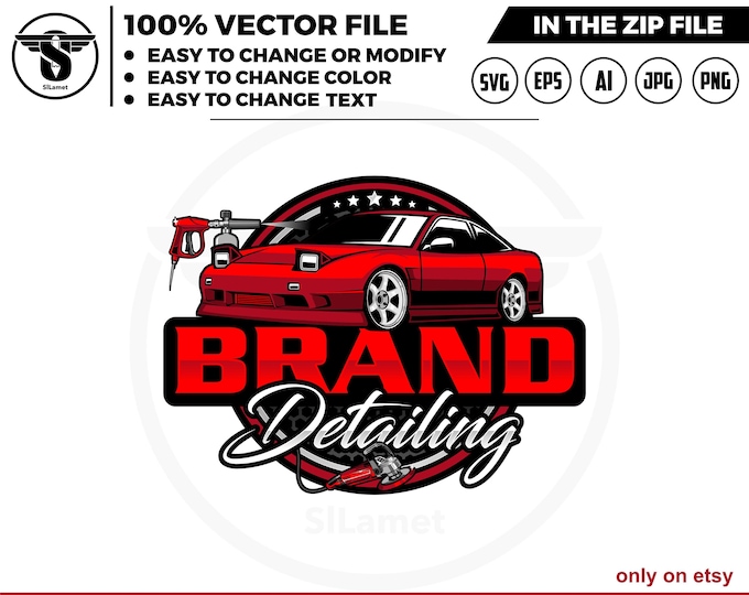 luxury cars auto detailing - sport car detailing logo template - Car Detailing Services logo - car wash logo