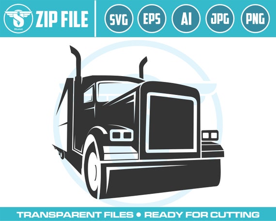 Semi Truck Trailer svg, Truck Driver Trucker Big Rigg 18 Wheeler Semi Tractor Trailer Shipping Trucking Logo .SVG Vector Cricut Cut Cutting