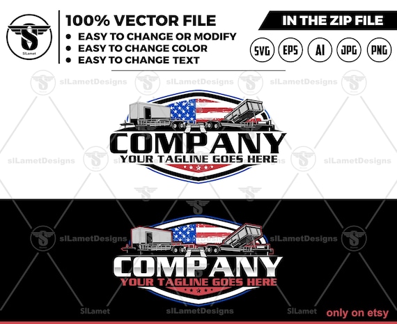 america trailer rental logo - USA trailer services - dump trailer and flat bed trailer logo, flat bed and dump trailer rental logo
