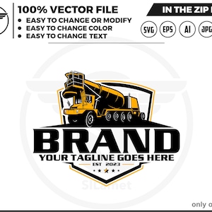 concrete truck logo,  discharge concrete truck, concrete truck svg, mixer truck logo