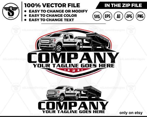 pickup ford and dump trailer logo - pickup and trailer logo - trailer towing logo - towing Company Logo - 2017 Ford F-250
