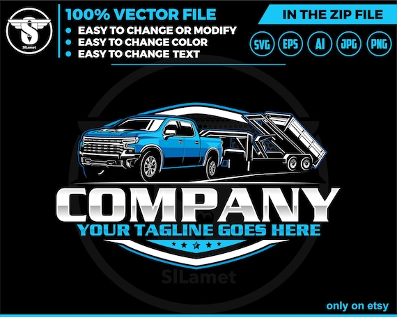 pickup and dump roll off trailer logo - dump trailer logo, Dumpster Logo , dump rental logo, 2022 Chevrolet Silverado 1500