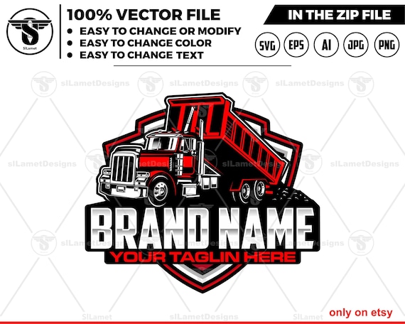 dump truck unloading dirt logo, Dump Truck logo, Truck logo Svg, american dump truck logo, industrial, equipment, construction