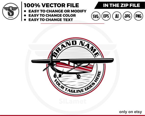 aircraft logo - Light aircraft logo - private planes logo - small planes logo - airplanes logo