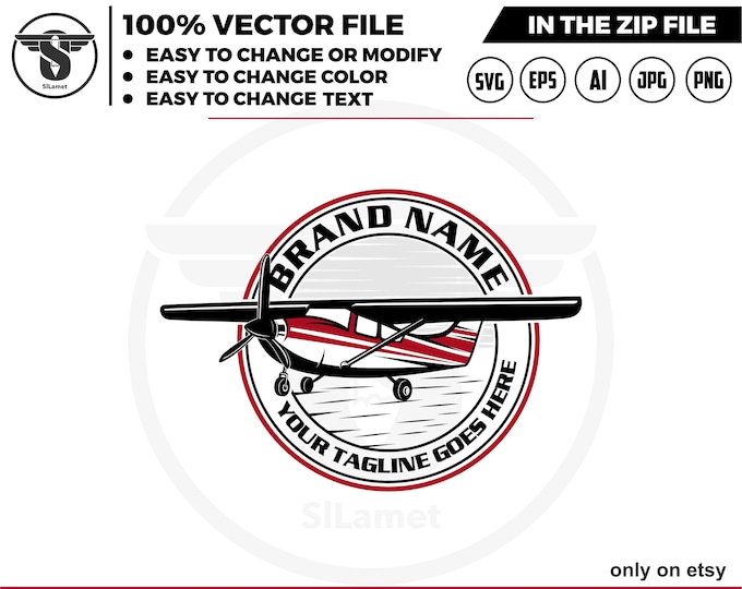 aircraft logo - Light aircraft logo - private planes logo - small planes logo - airplanes logo