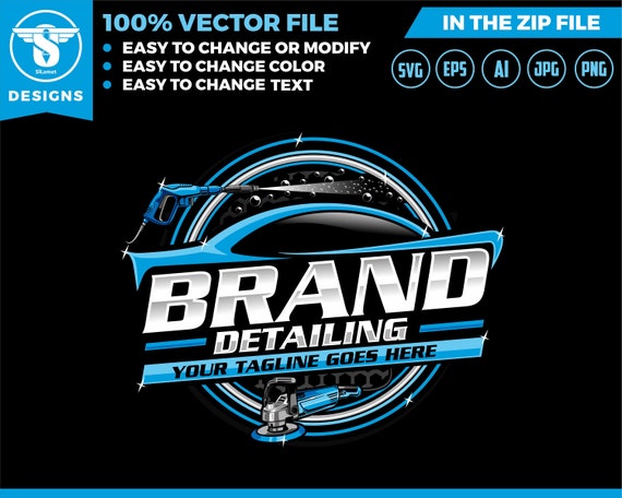 auto detailing car logo template - Car Detailing Services logo - car wash logo template - car clean logo - auto detailing logo SVG