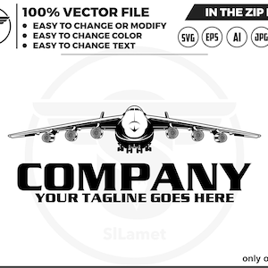 Airplane Logo Design: Commercial Plane Graphic (Digital Download)