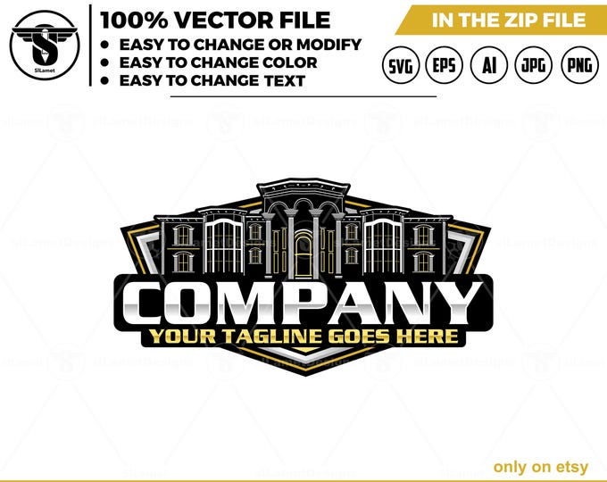 luxury house logo - Real Estate Logo Design Template: Minimalist House Logo (Digital Download)