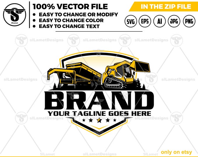dump trailer and skid steer logo