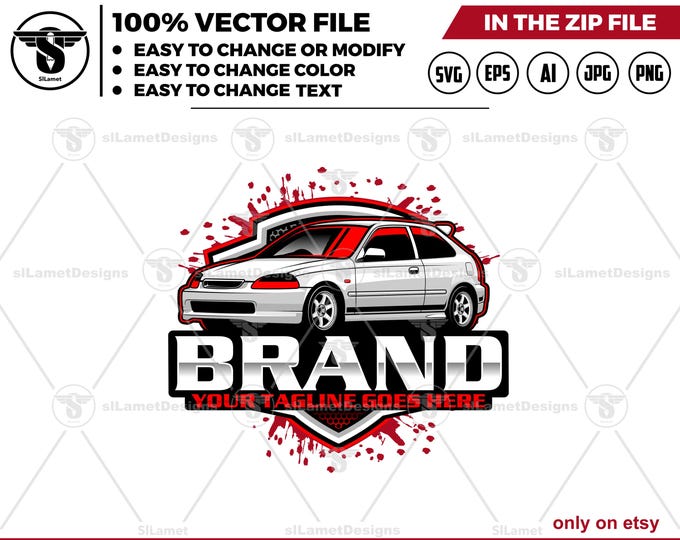 Automotive logo Template :Honda civic Type-R Ek9  (Digital Download)