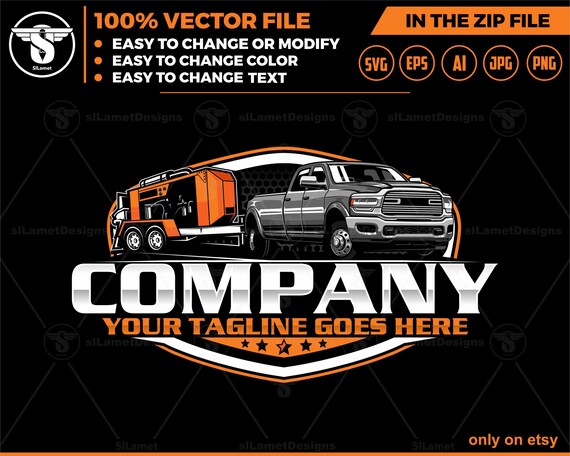 pickup pull Concrete pump logo -  Concrete pump logo - pumping logo - pumping svg -  2 axel pump