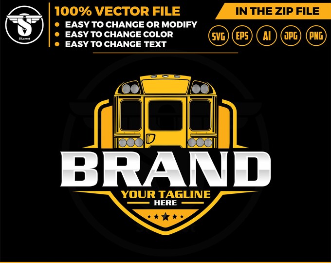 School bus back view logo