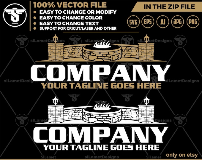 hardscaping fire pit logo - hardscaping logo - hardscaping service logo