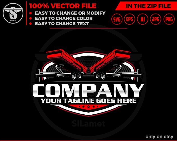 Bumper Pull Dump Trailer logo - dump trailer logo - trailer towing logo