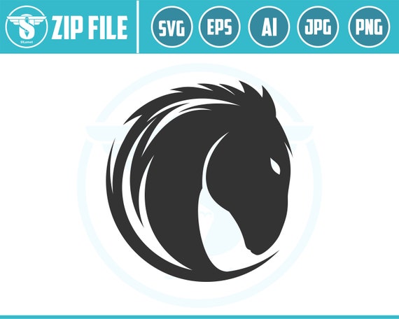 horse circle svg, horse head svg, Horse svg,  cutting files for cricut silhouette,horse logo files svg, png, eps, ai, INSTANT DOWNLOAD