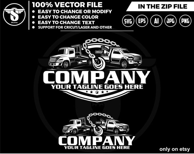 towing truck logo, towing logo template, towing chain svg, tow truck 18 wheeler, tow truck logo, towing service logo, towing for cricut