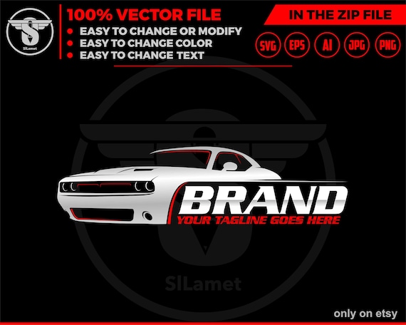 super car logo template, garage car logo, luxury car garage svg, exotic cars, luxury car svg, Dodge Challenger car svg, car showroom logo