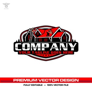 Roofing Company Logo SVG: volledig bewerkbare vector-EPS, afbeeldingen van woningbouw