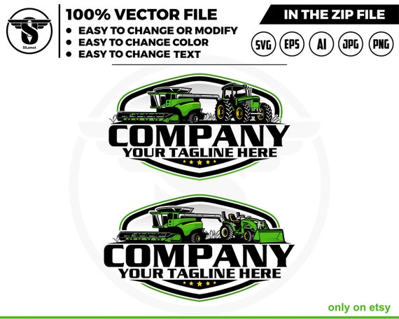 combine harvester and tractor logo -  Farms logo - grain tractor -  combine new holland logo