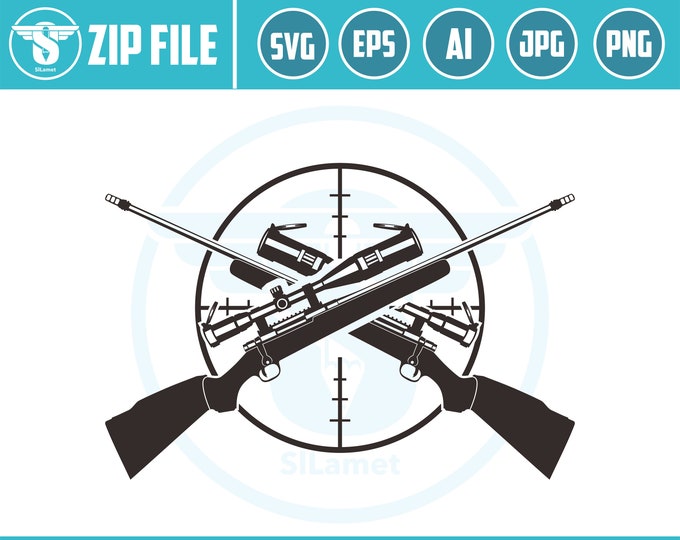SNIPER RIFLE SVG - target Svg, Rifle Svg File, Deer Hunting Svg, Cricut Rifle Svg, Rifle Cut File, Sniper Rifle Svg, Wildlife Svg