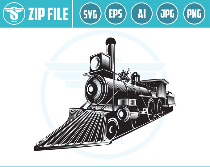 vintage train svg, old train svg, classic train svg, transportation vintage svg, train silhouette, train cut file, svg file, train t shirt