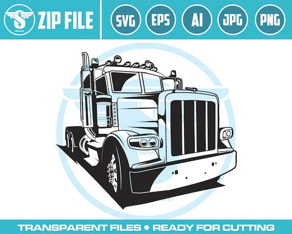 head Truck svg, Truck Driver Trucker Big Rigg 18 Wheeler Semi Tractor Trailer Shipping Trucking Logo .SVG Vector Cricut Cut Cutting