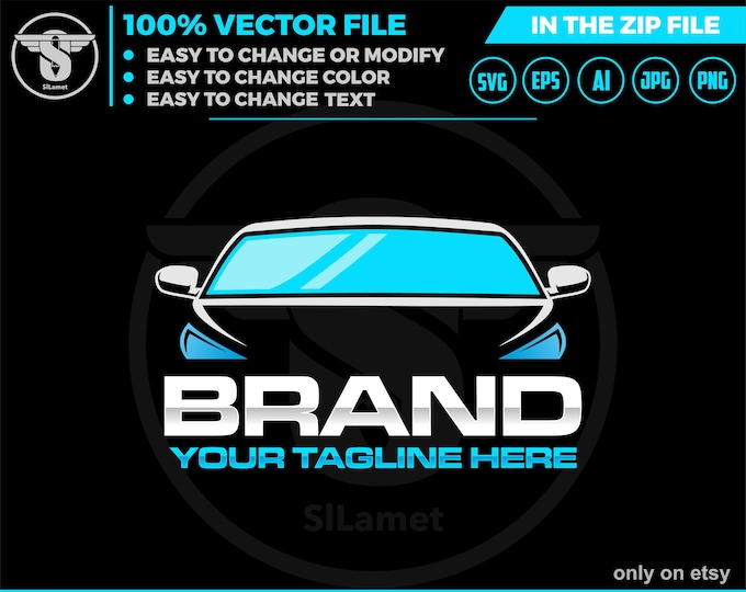 auto glass logo - automotive log - car logo - dealer car logo - car wash logo - auto detailing logo