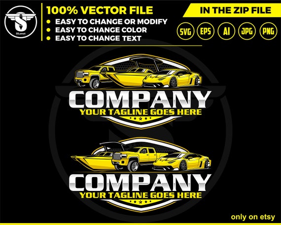 pickup truck, car,  boat logo,  rv logo , vehicle storage logo,  boat, Speedboat, automotive logo