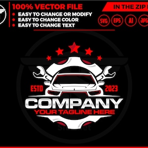 Car Service Logo Template: Auto Repair Design (Digital Download)