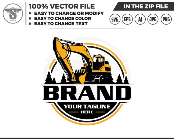 Excavator logo svg, Excavator Clipart, Excavator svg, Excavator png, Heavy Equipment svg, Construction Logo svg SVG file