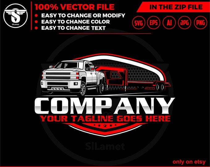 hotshot services logo - hotshot logo - pickup flatbed trailer logo - pickup and flatbed trailer logo, 2015 Chevrolet 3500HD Duramax dually