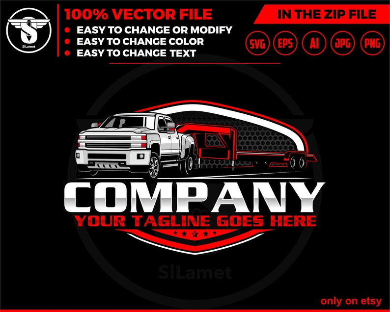 Hotshot Services Logo – Truck and Trailer Vector Graphics (digital ...