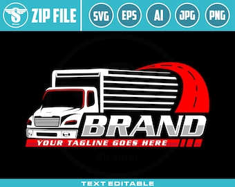 box truck logo - delevery truck logo template