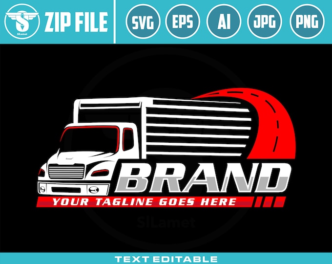 box truck logo - delevery truck logo template