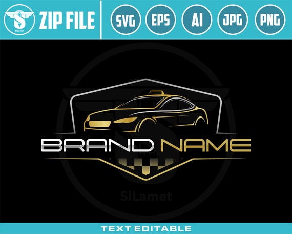 luxury taxi logo, luxury cab logo, taxi logo, Luxury taxi logo line art with gold color vector image, luxury car logo, taxi  svg