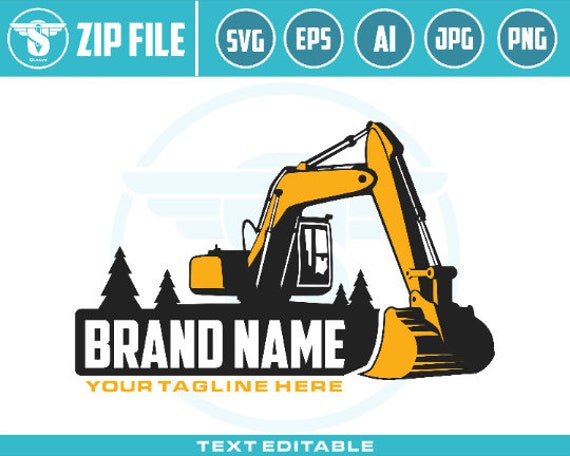 Excavator logo svg, Excavator Clipart, Excavator svg, Excavator png, Heavy Equipment svg, Construction Logo svg SVG file