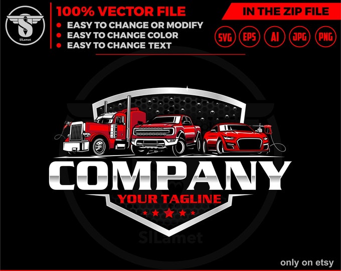 vehicle wash logo - vehicle detailing logo, big rig, trucking, car wash logo,cleaning car logo , automotive logo, detailing logo
