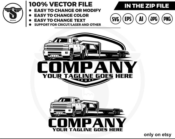 hotshot services logo - hotshot logo - pickup flatbed trailer logo - pickup and flatbed trailer logo, 2015 Chevrolet 3500HD Duramax dually