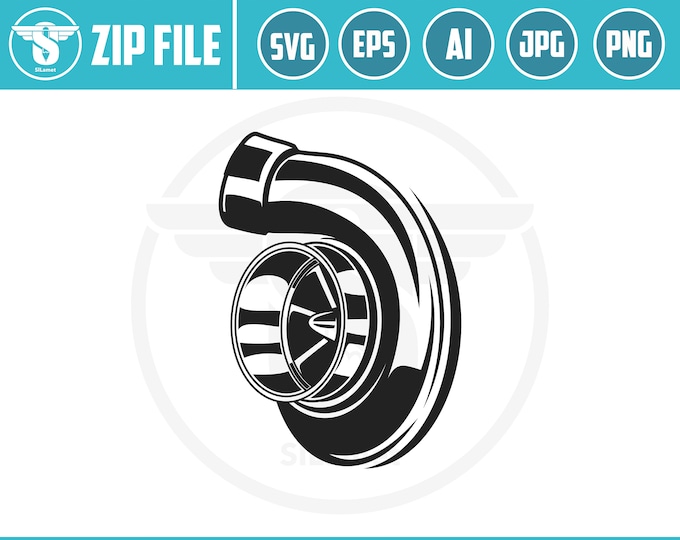 turbo silhouette SVG, turbo SVG, Turbo Power Svg, Turbo Charger Engine Car Svg, Turbo Charger Mechanic Engine Svg, Turbo Sticker Svg Cutting