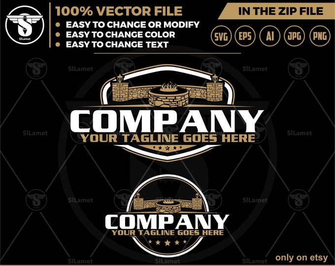 hardscaping fire pit logo - hardscaping logo - hardscaping service logo