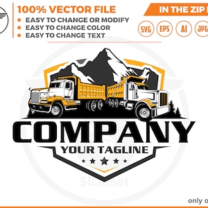 dump truck mountain logo, Dump Truck logo, Truck logo Svg, american dump truck logo, industry, heavy, machinery, industrial, equipment