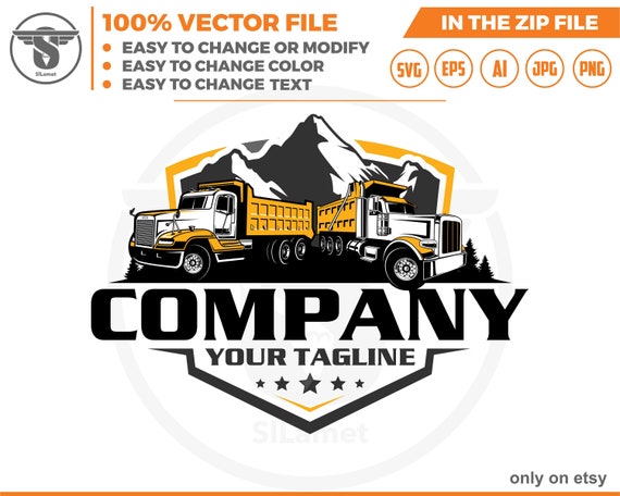 dump truck mountain logo, Dump Truck logo, Truck logo Svg, american dump truck logo, industry, heavy, machinery, industrial, equipment