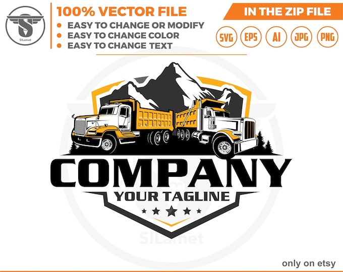 dump truck mountain logo, Dump Truck logo, Truck logo Svg, american dump truck logo, industry, heavy, machinery, industrial, equipment