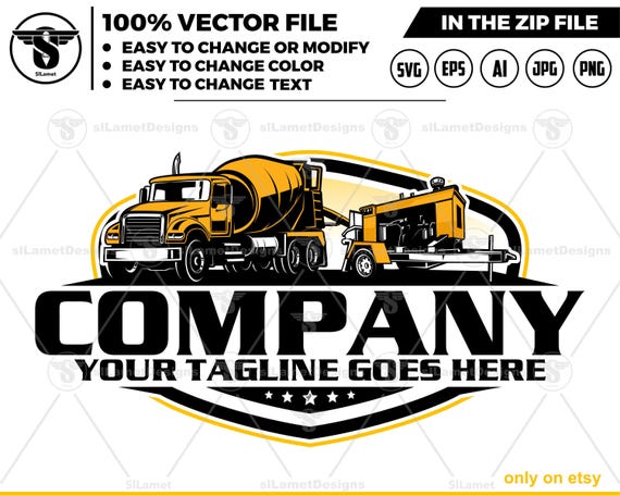 Concrete pump and truck mixer logo,pumping logo,pumping svg, concrete pump truck logo,concrete truck mixer logo,Beton truck logo